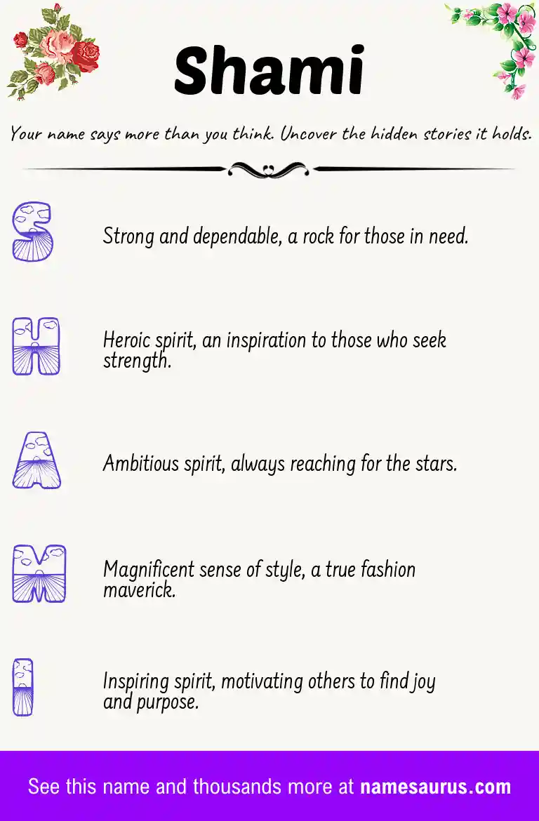 Acrostic poem about Shami.