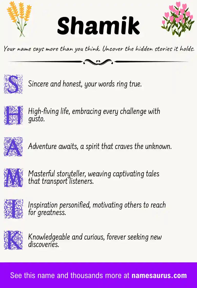 Acrostic poem about Shamik.