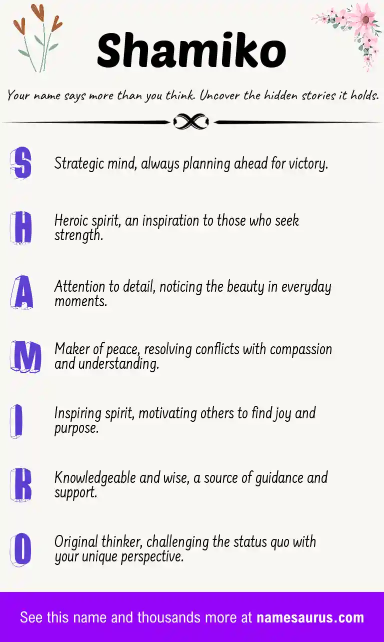 Acrostic poem about Shamiko.