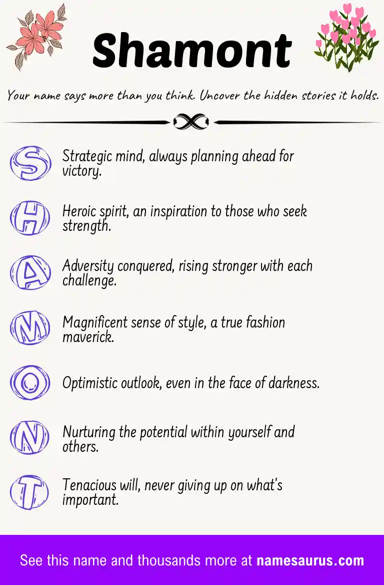 Acrostic poem about Shamont.