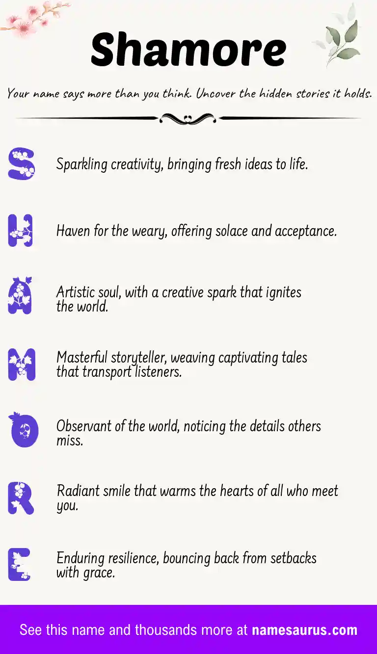 Acrostic poem about Shamore.