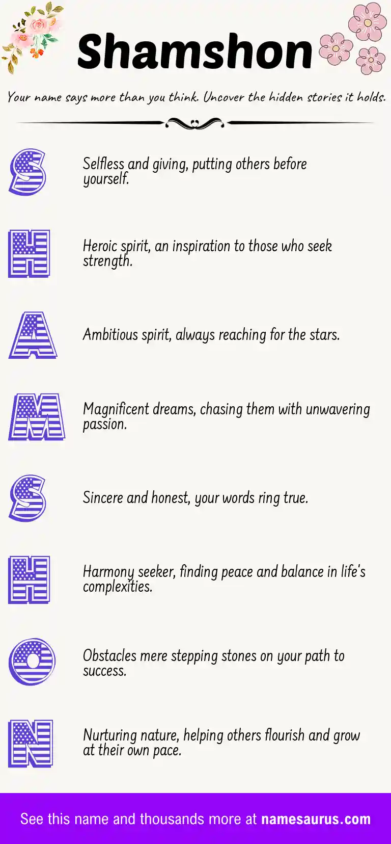 Acrostic poem about Shamshon.