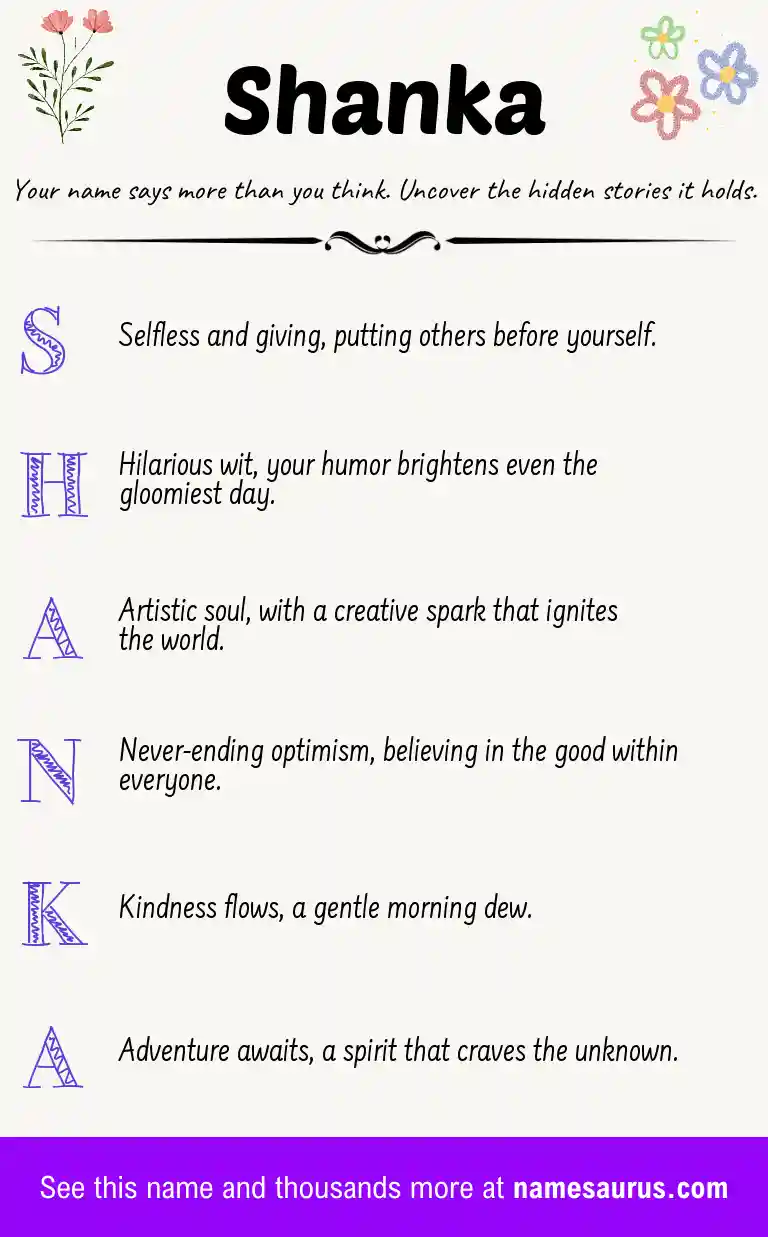 Acrostic poem about Shanka.