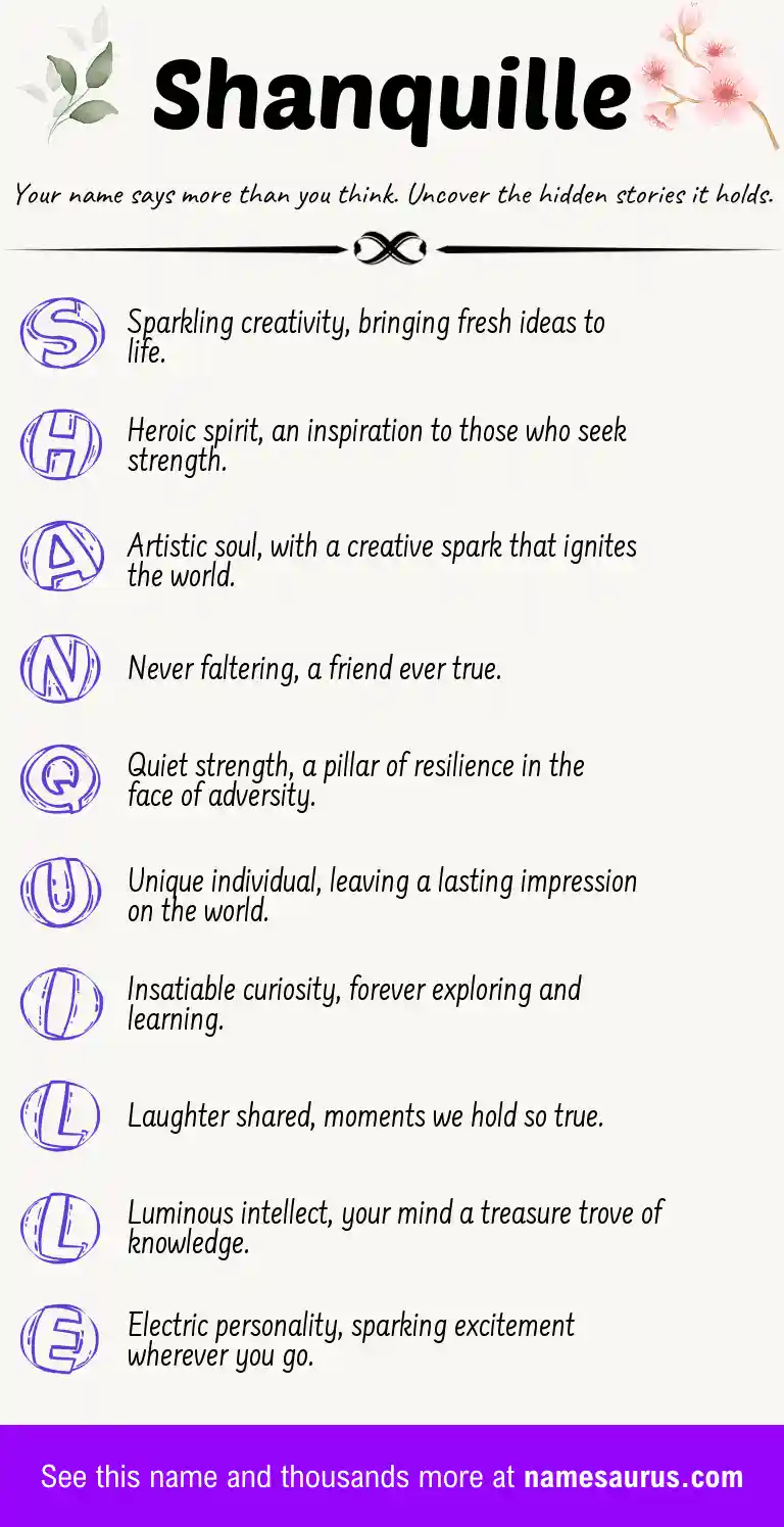 Acrostic poem about Shanquille.