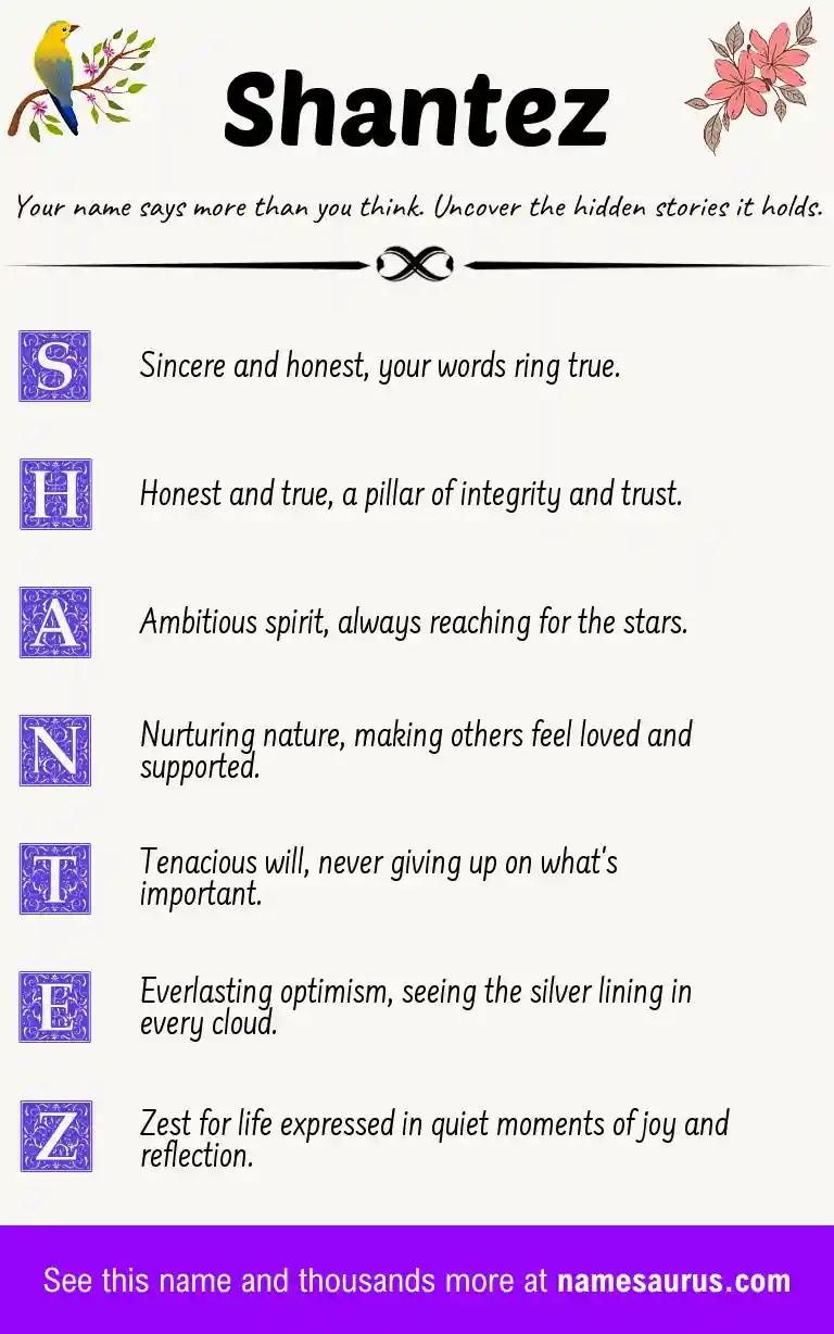 Acrostic poem about Shantez.