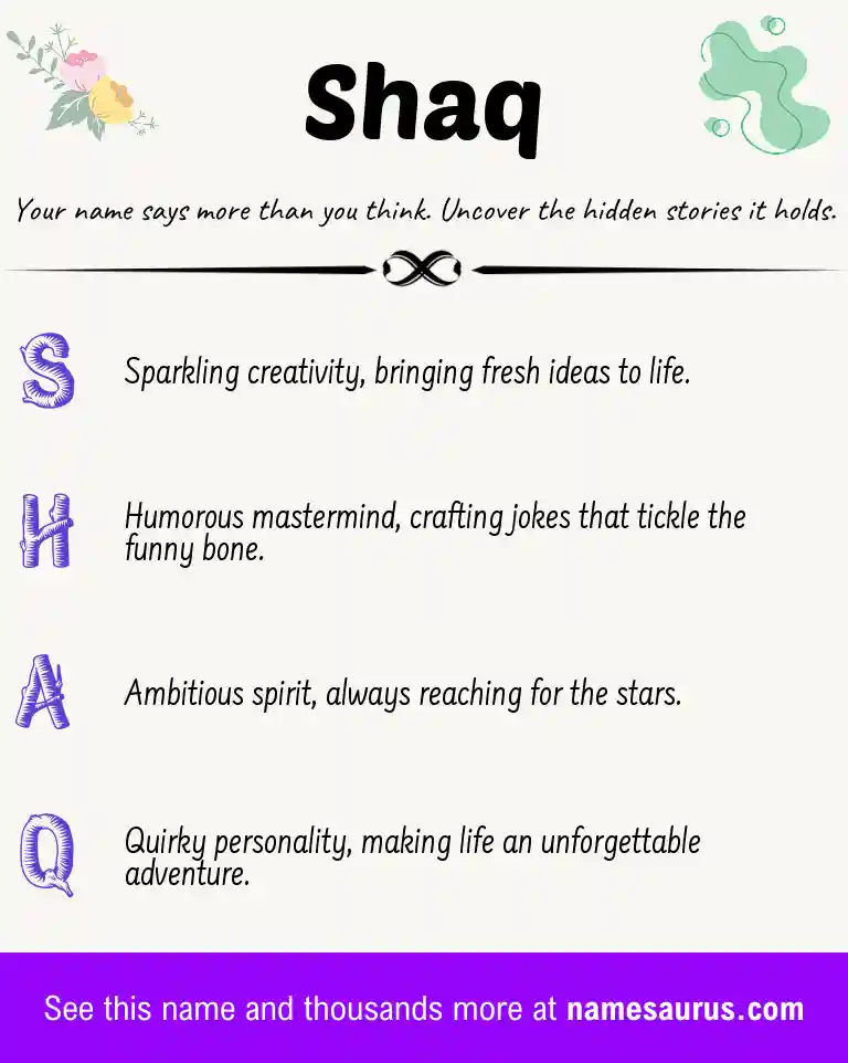 Acrostic poem about Shaq.