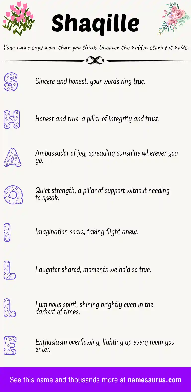 Acrostic poem about Shaqille.