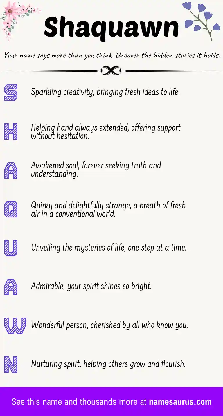 Acrostic poem about Shaquawn.