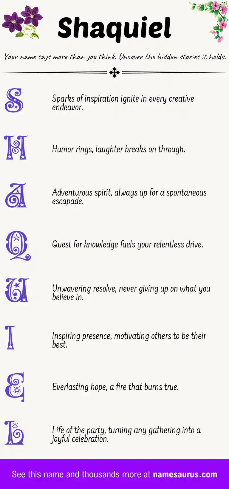 Acrostic poem about Shaquiel.