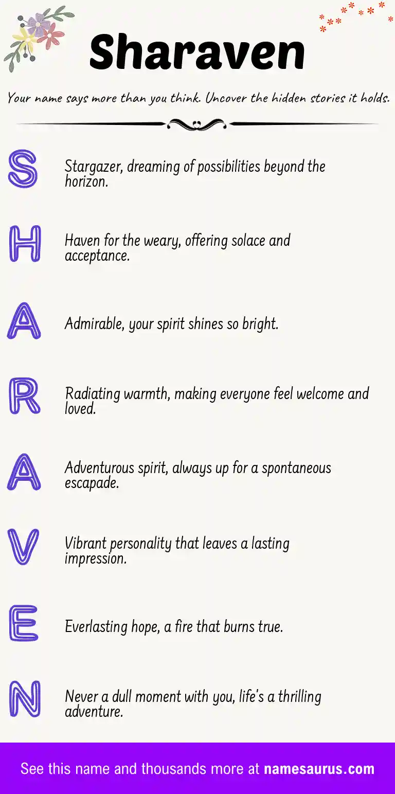 Acrostic poem about Sharaven.