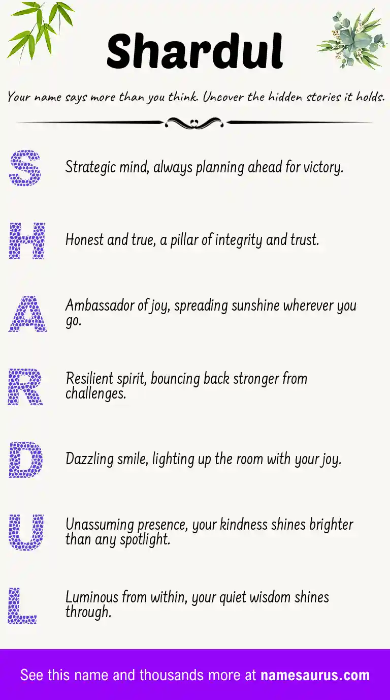 Acrostic poem about Shardul.