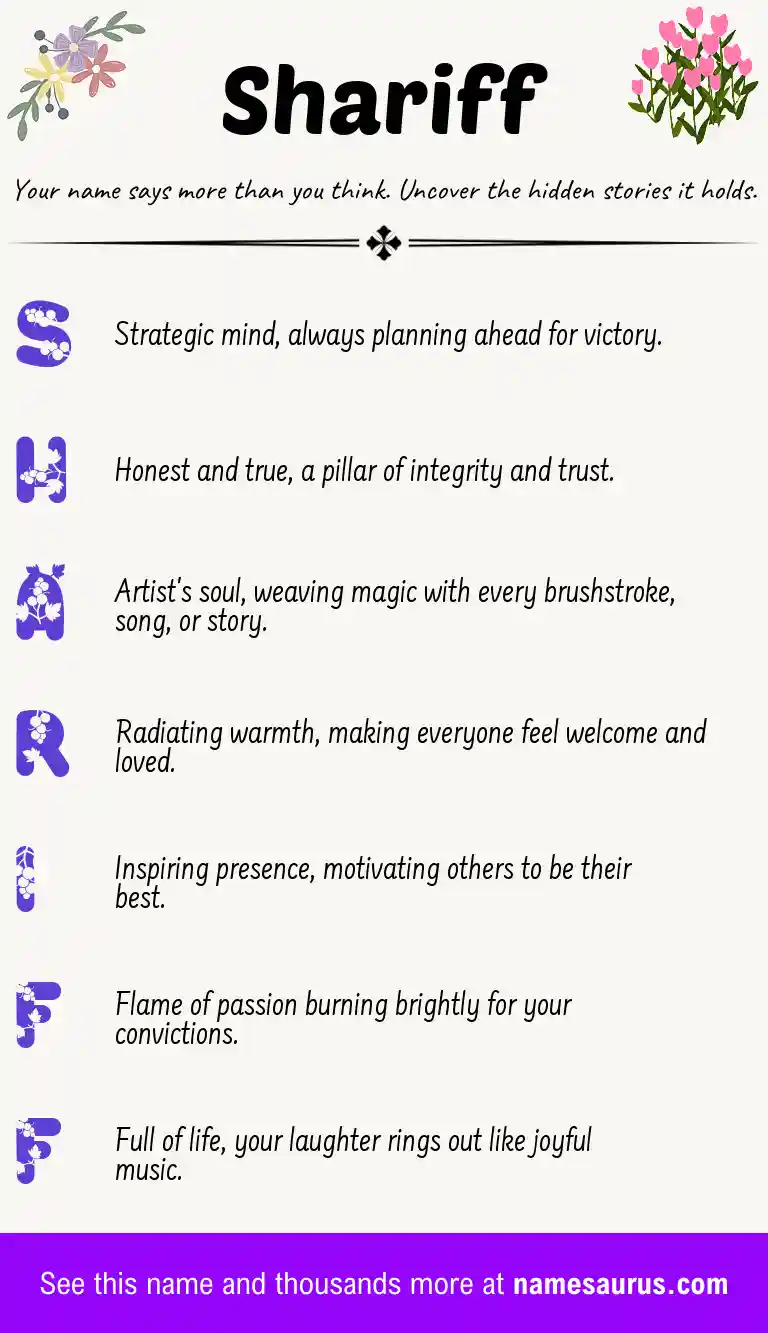Acrostic poem about Shariff.