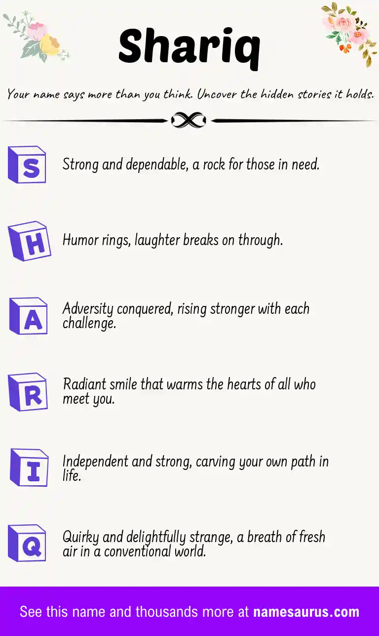 Acrostic poem about Shariq.