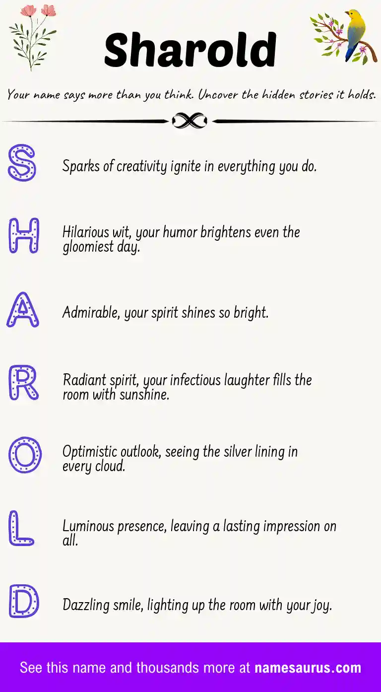 Acrostic poem about Sharold.