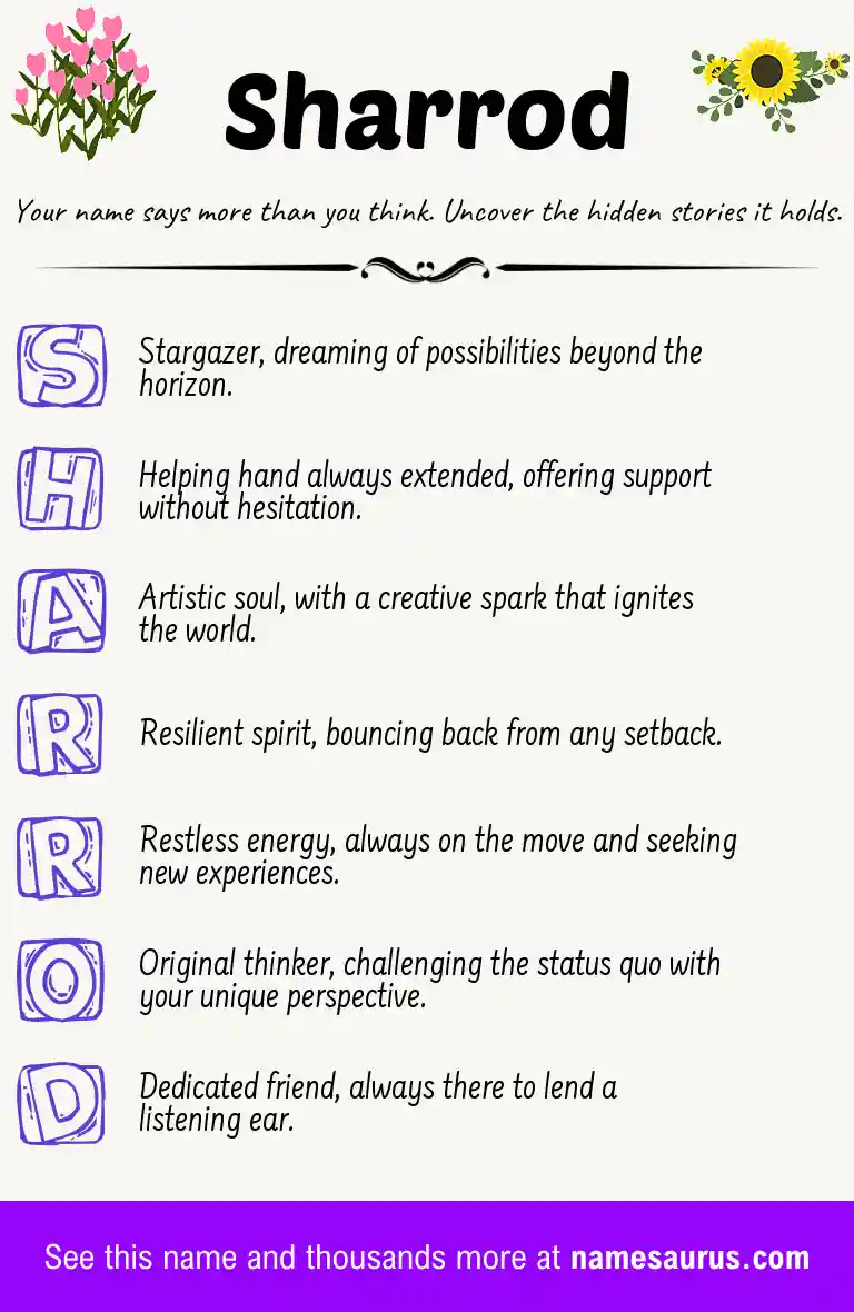Acrostic poem about Sharrod.