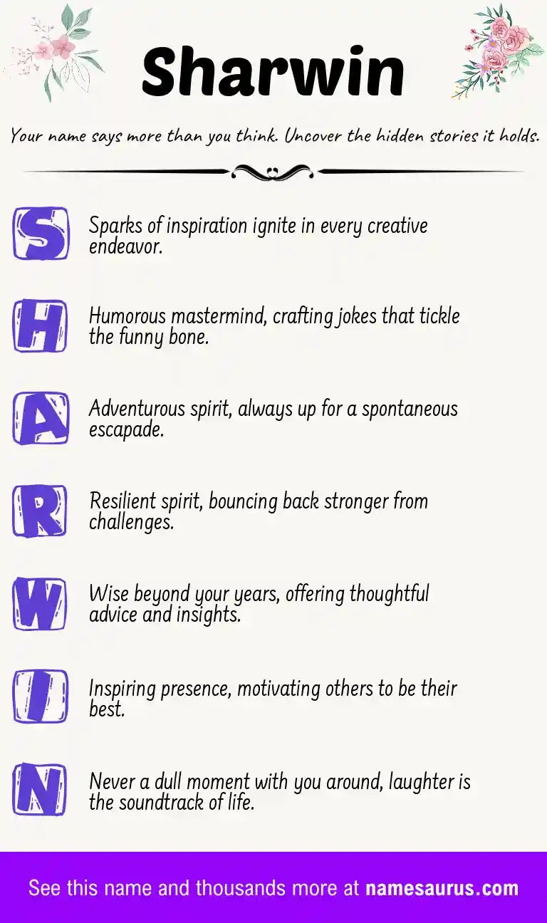 Acrostic poem about Sharwin.