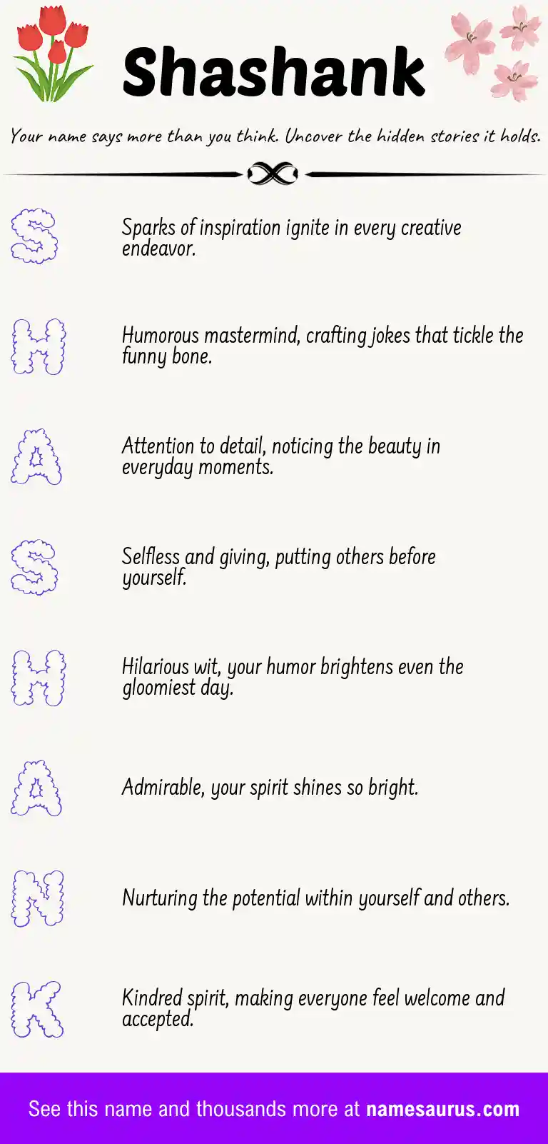 Acrostic poem about Shashank.