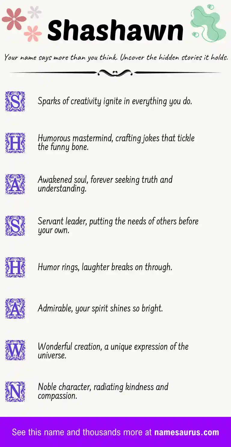 Acrostic poem about Shashawn.