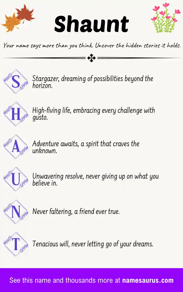 Acrostic poem about Shaunt.