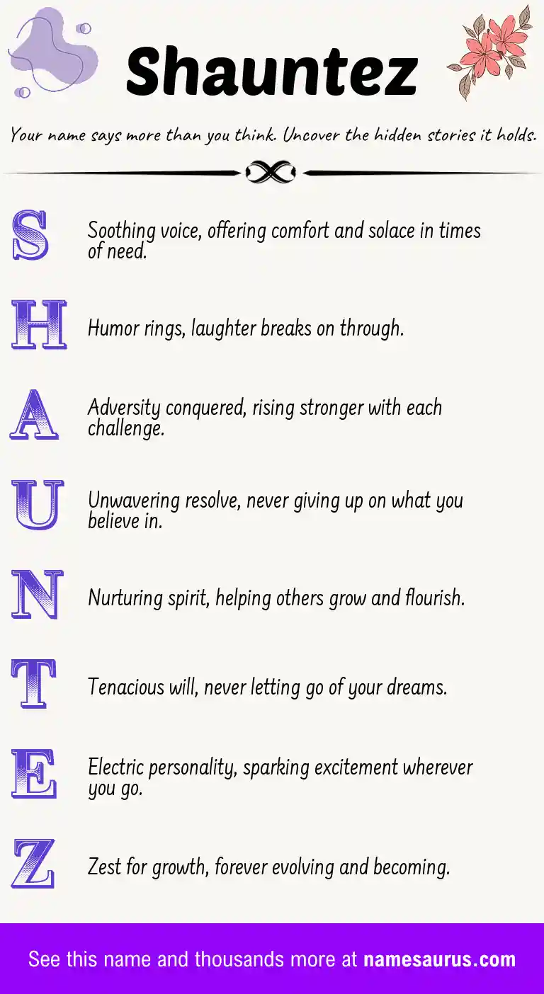 Acrostic poem about Shauntez.