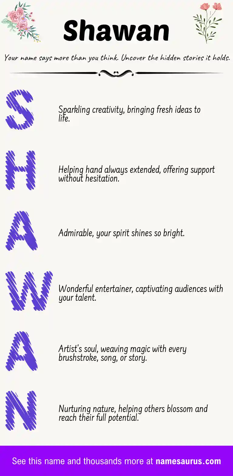 Acrostic poem about Shawan.