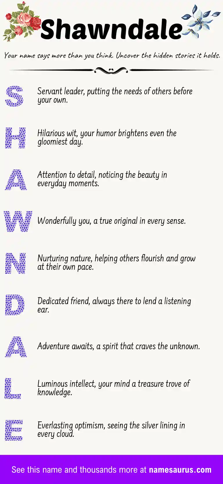 Acrostic poem about Shawndale.