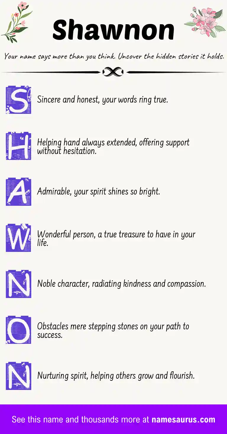 Acrostic poem about Shawnon.