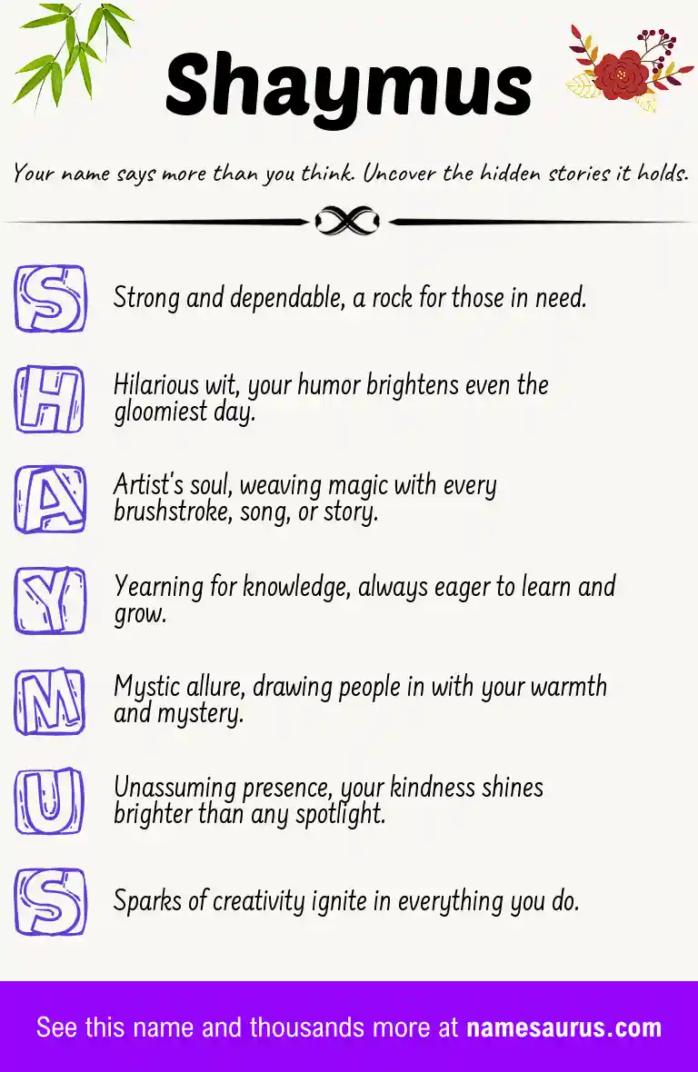 Acrostic poem about Shaymus.