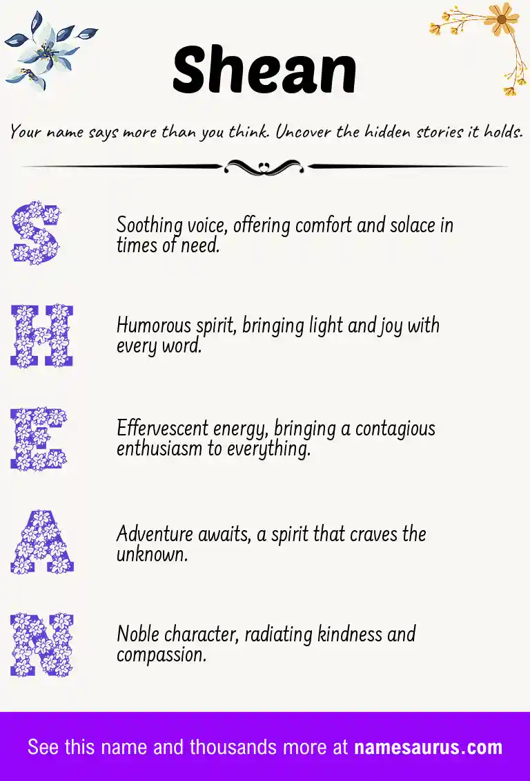 Acrostic poem about Shean.