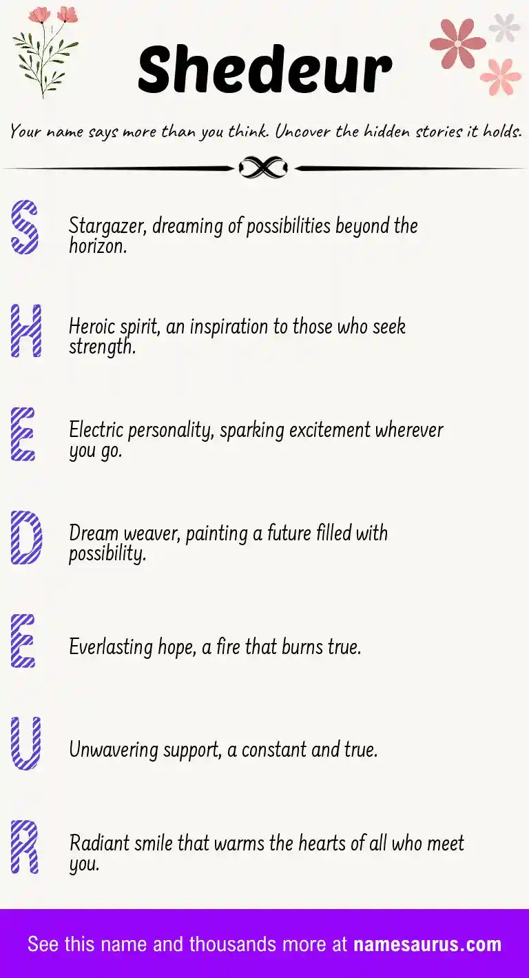 Acrostic poem about Shedeur.