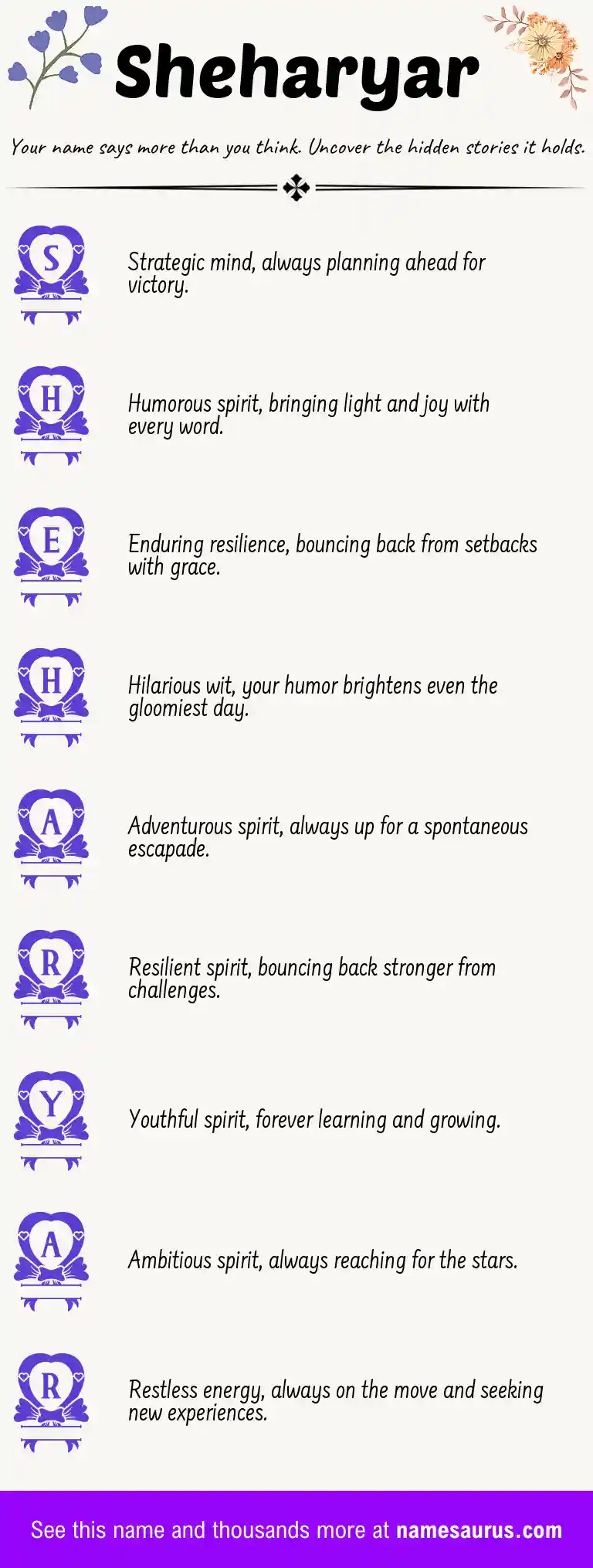 Acrostic poem about Sheharyar.