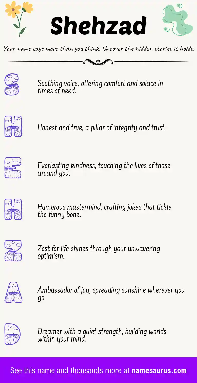 Acrostic poem about Shehzad.