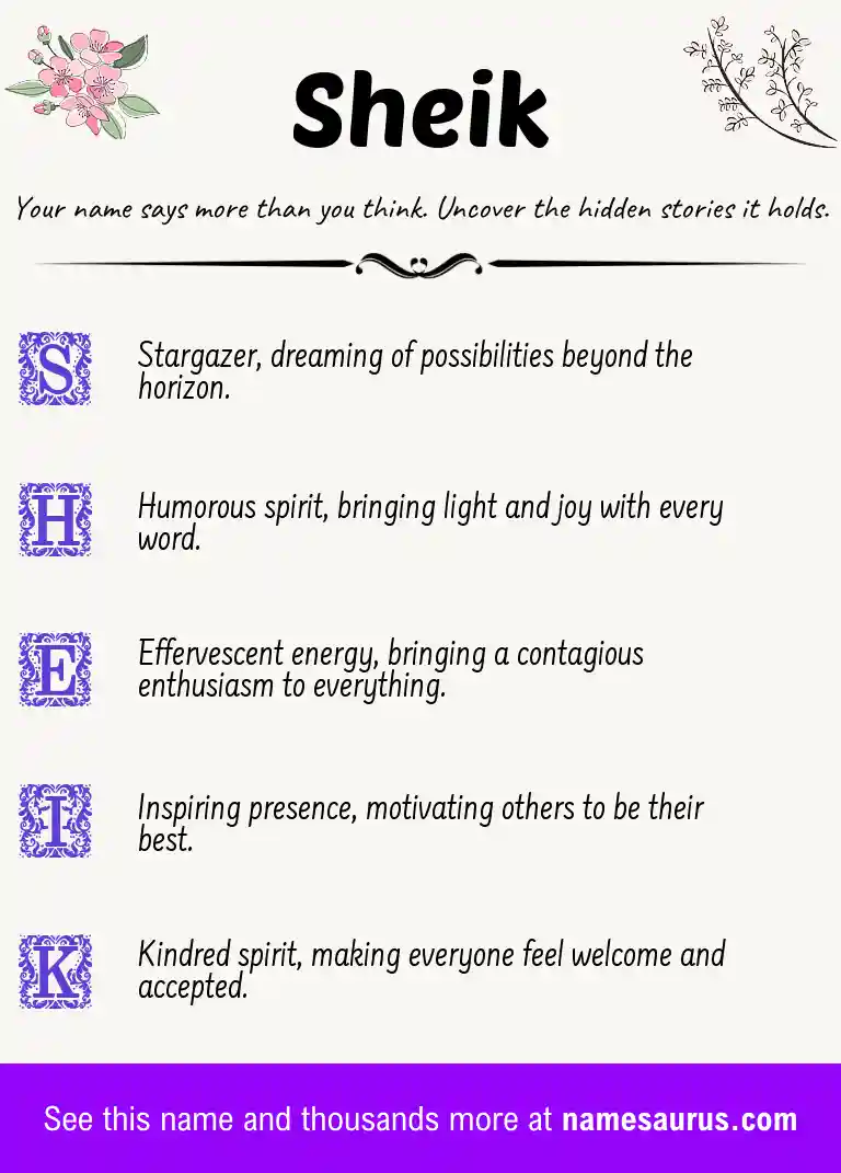 Acrostic poem about Sheik.
