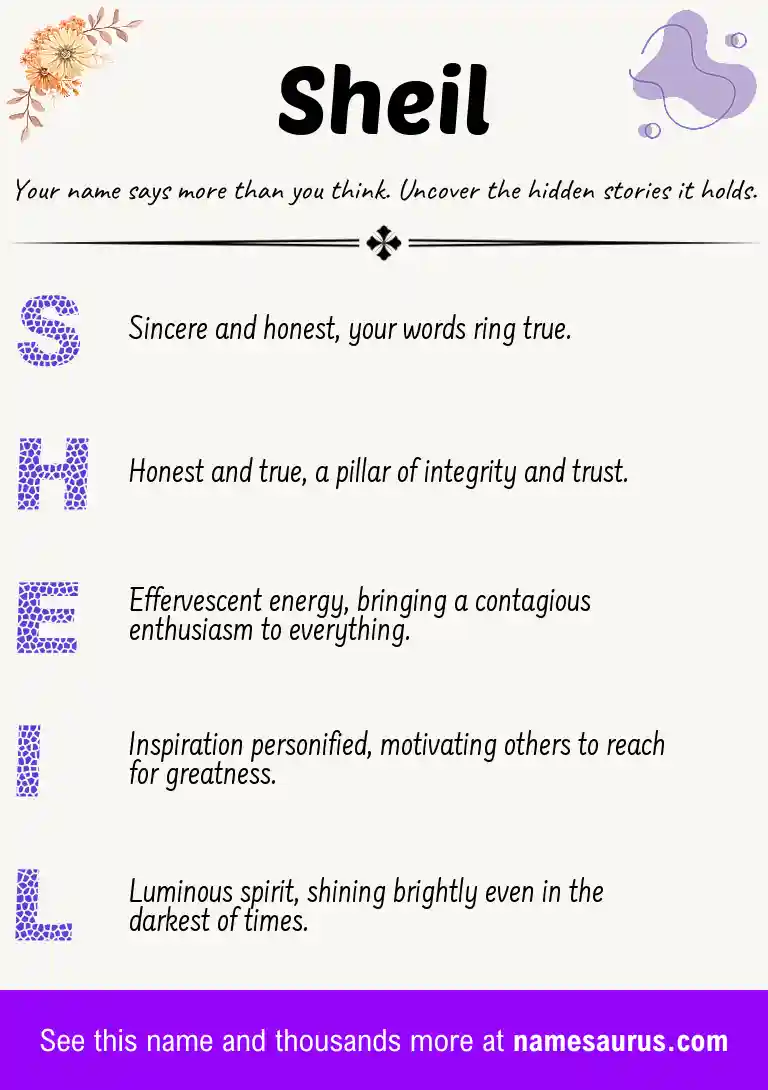 Acrostic poem about Sheil.