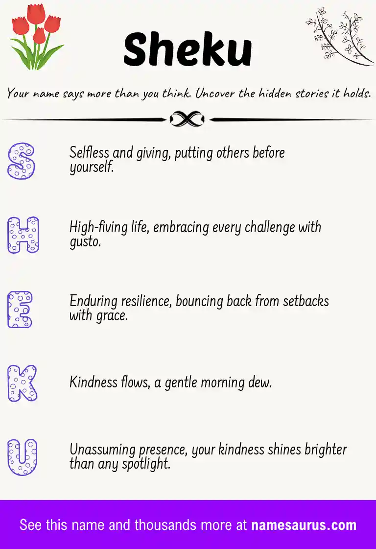 Acrostic poem about Sheku.