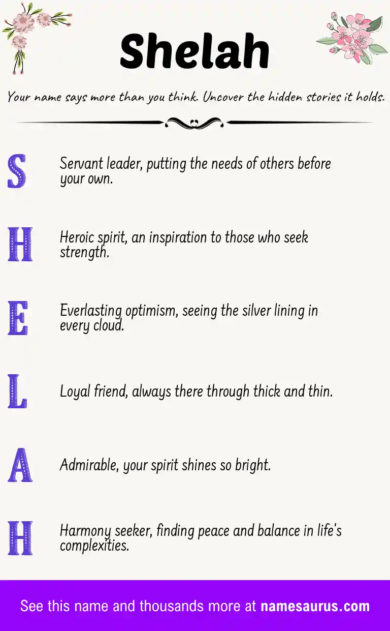Acrostic poem about Shelah.