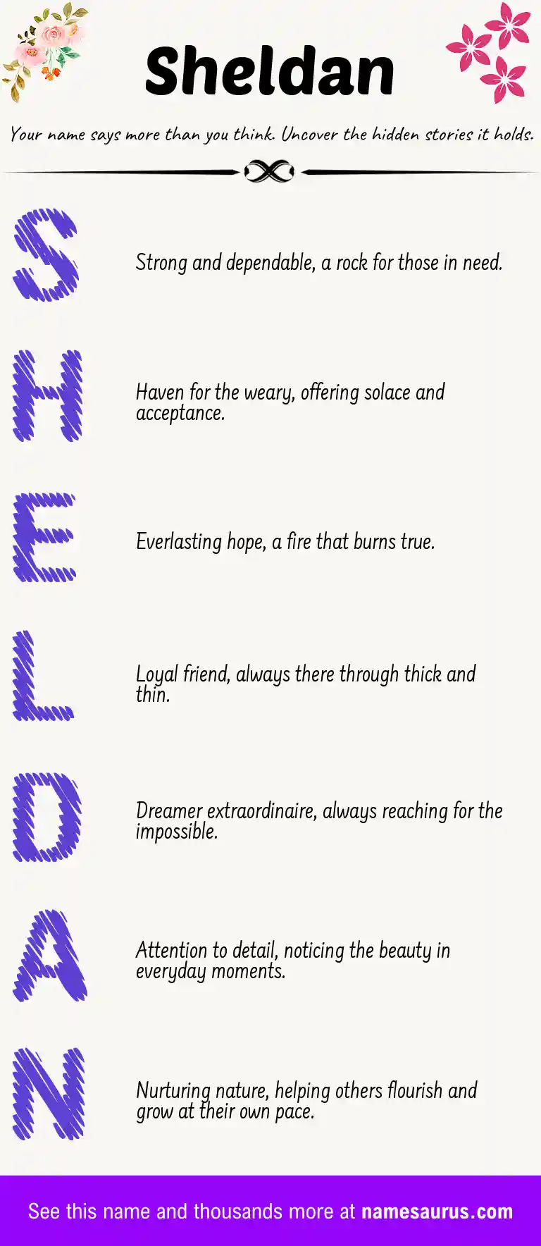 Acrostic poem about Sheldan.