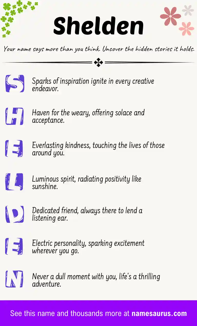 Acrostic poem about Shelden.