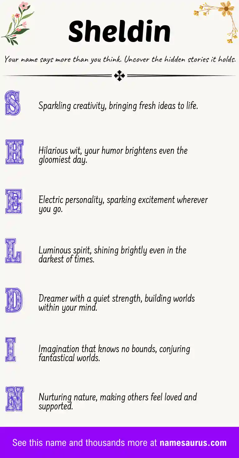 Acrostic poem about Sheldin.