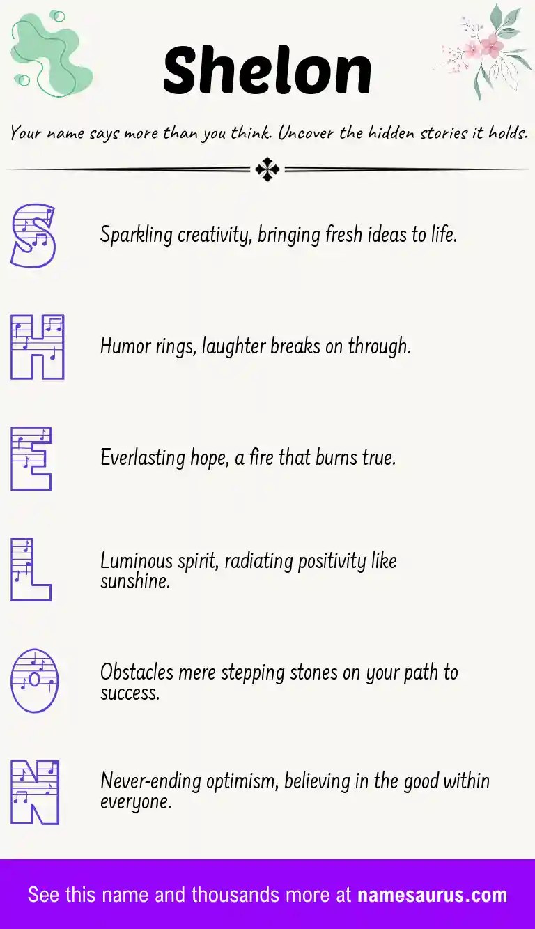 Acrostic poem about Shelon.
