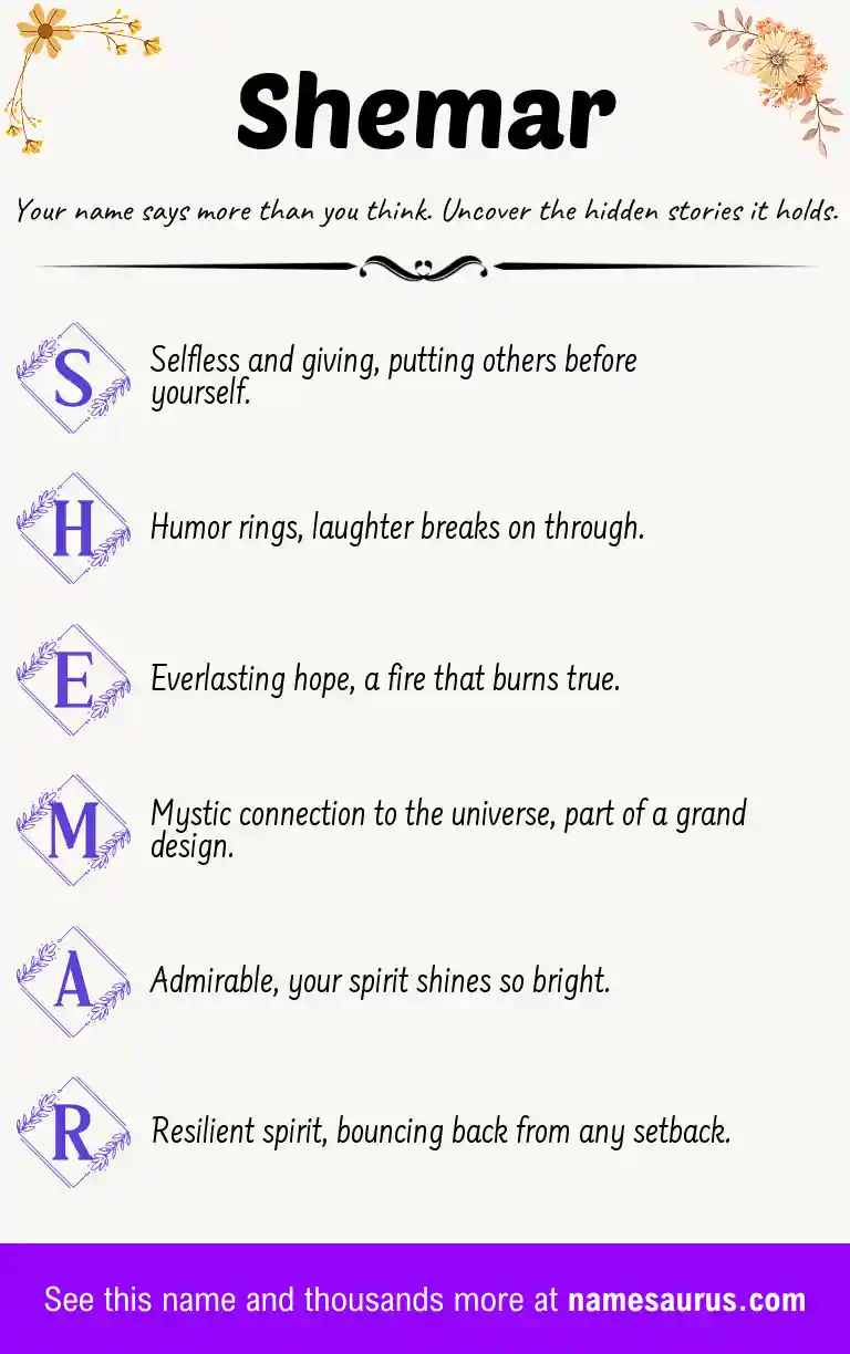 Acrostic poem about Shemar.