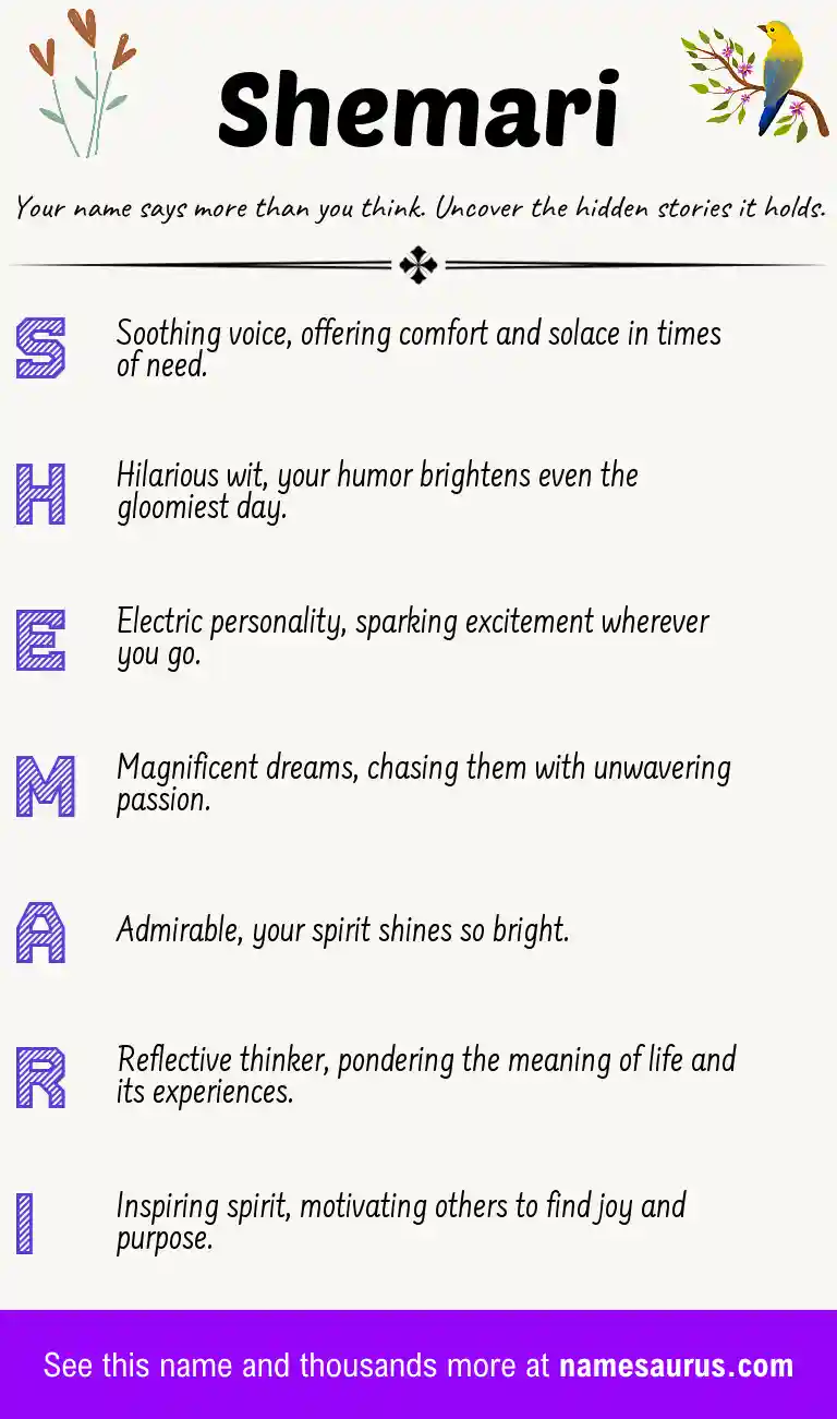 Acrostic poem about Shemari.