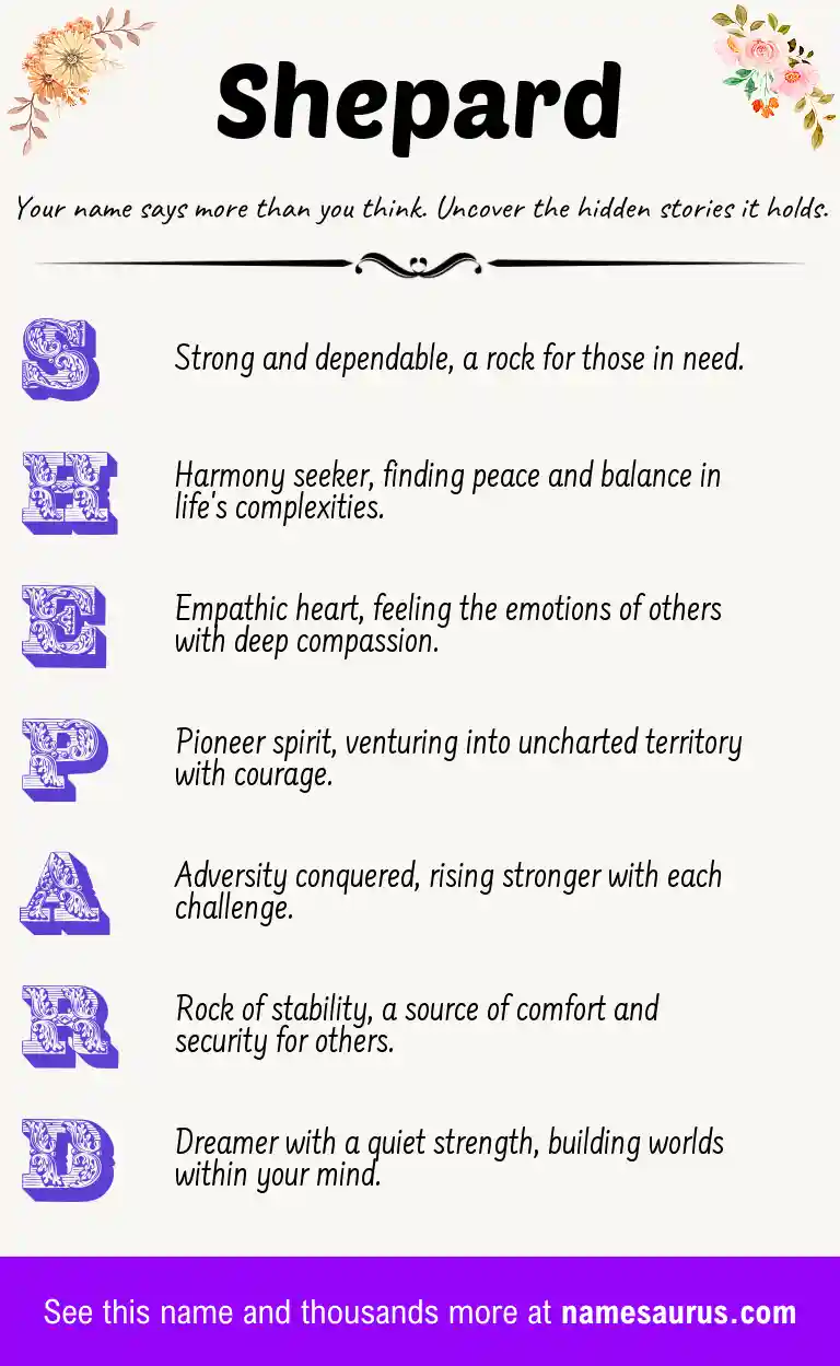 Acrostic poem about Shepard.