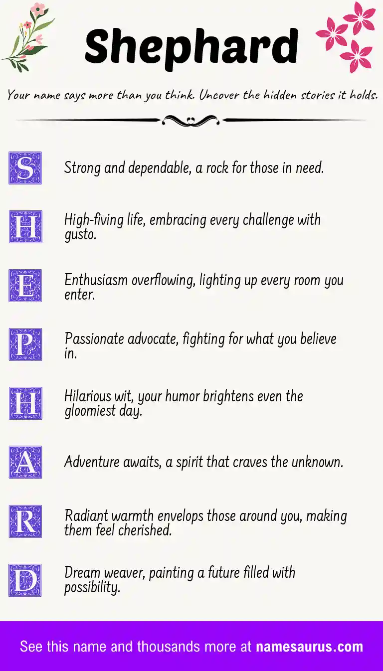 Acrostic poem about Shephard.