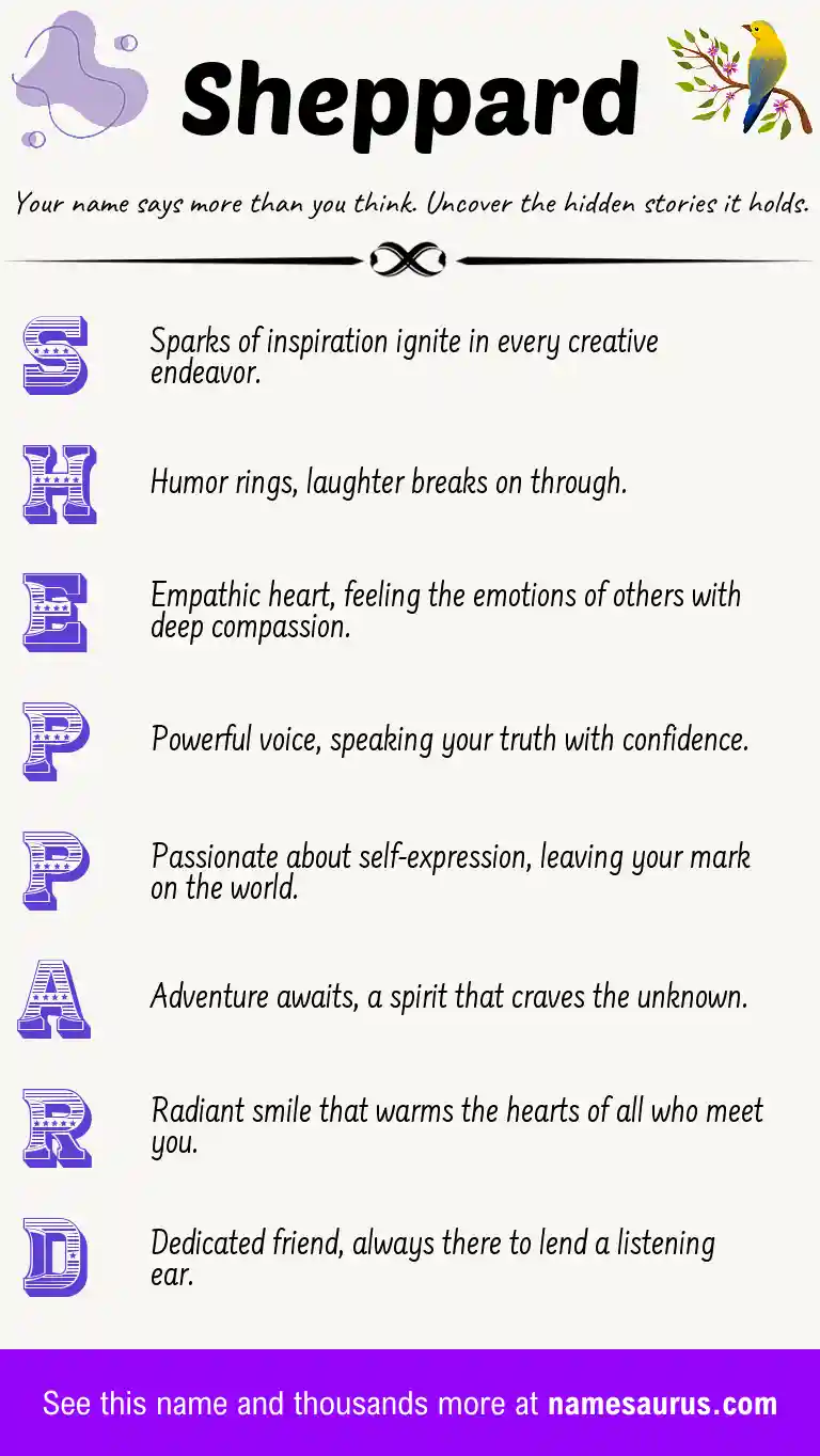 Acrostic poem about Sheppard.