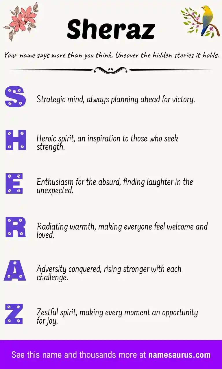 Acrostic poem about Sheraz.