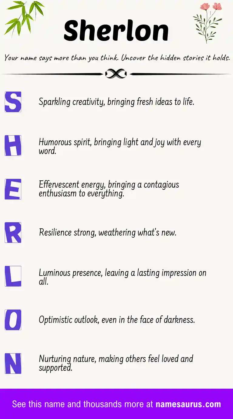 Acrostic poem about Sherlon.