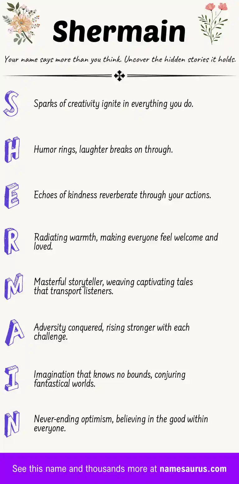 Acrostic poem about Shermain.