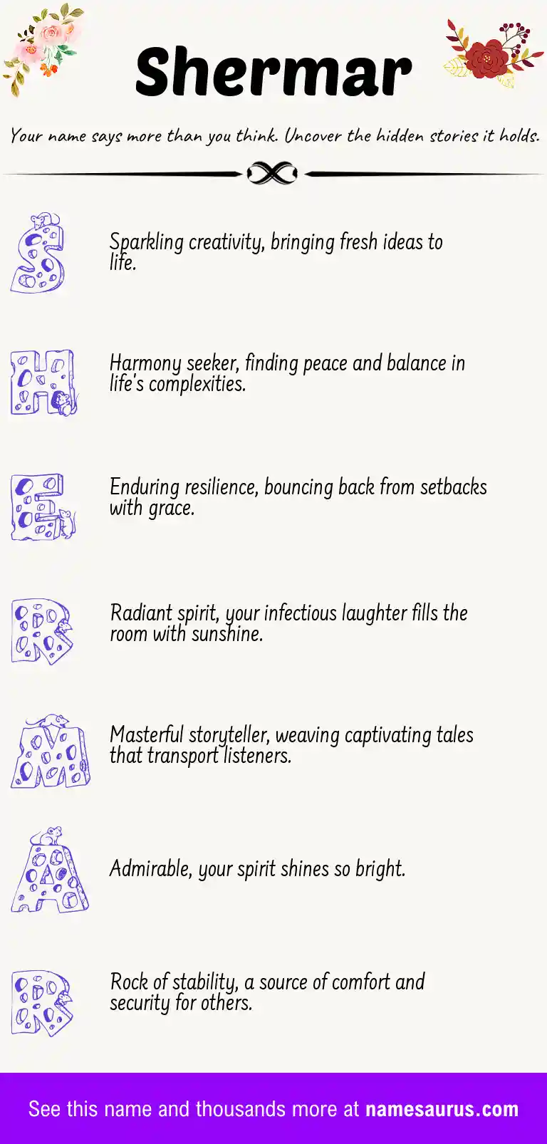 Acrostic poem about Shermar.