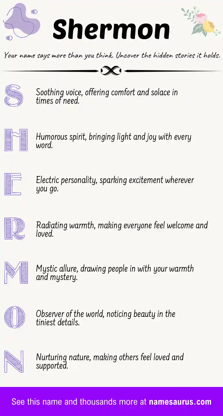Acrostic poem about Shermon.
